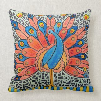 Peacock Art Pillow throwpillow