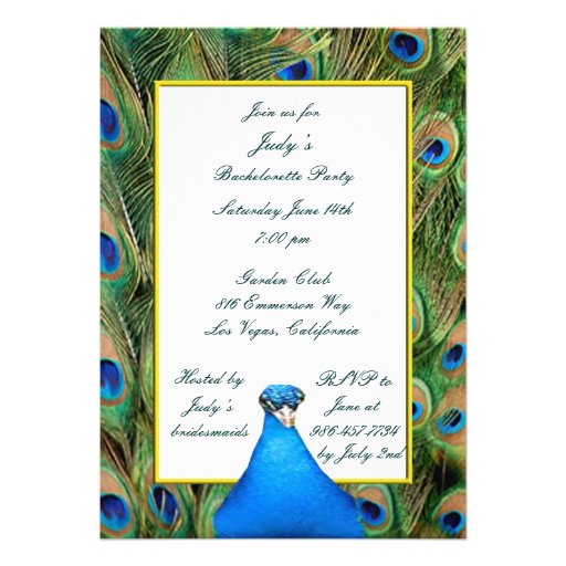 Peacock Bachelorette Party Invitation