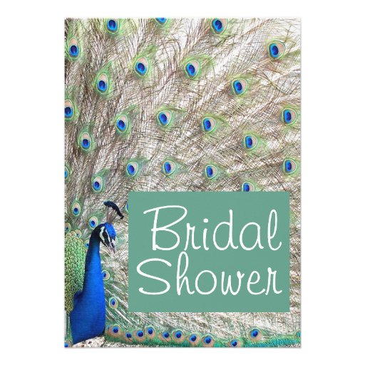 Peacock Bird Bridal Shower Invitation (front side)