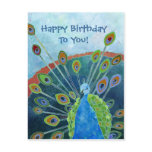 Peacock Birthday Postcard