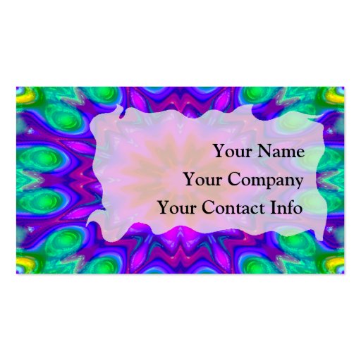 Peacock Bloom Business Card Template (front side)