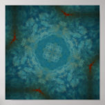 Peacock Blue Abstract Poster