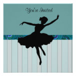 Peacock Blue Dance Party Invitation
