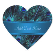Peacock Blue Peacock Feather Envelope Seal sticker