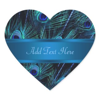 Peacock Blue Peacock Feather Envelope Seal sticker