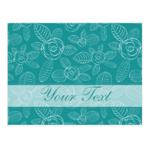 Peacock Blue Roses Post Card