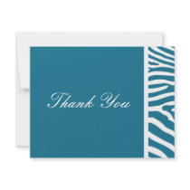 Peacock Blue Zebra Thank You Note invitations by hummingbirdcake Peacock Blue Zebra Thank You Note invitations