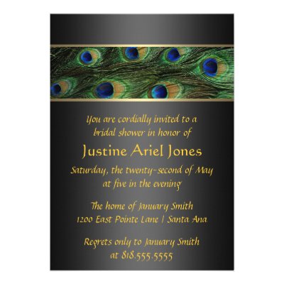 Peacock Bridal Shower Invitation