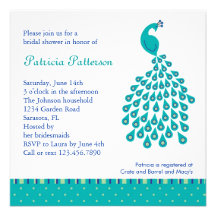 Peacock Bridal Shower Invitation