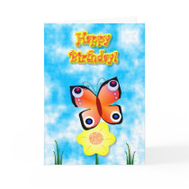 Peacock Butterfly Birthday cards