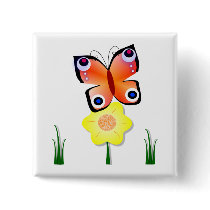 Peacock Butterfly Button buttons