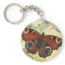Peacock Butterfly Key Chain