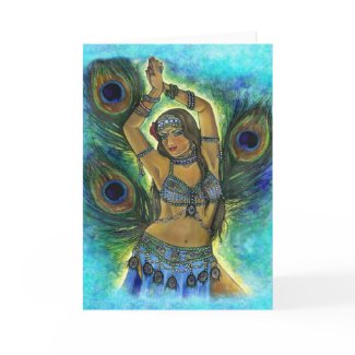 Peacock Dancer Greeting Card card
