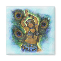 Peacock Dancer Magnet by MysticDanceCompany Peacock Dancer Magnet
