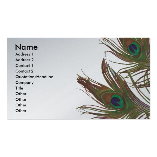 Peacock Design Business Card (front side)