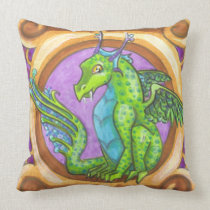 Peacock Dragon big eye fantasy art Pillow pillows