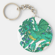 Peacock Dragon Keychain