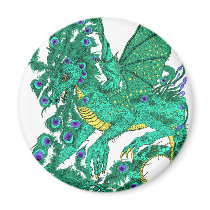 Peacock Dragon Magnet