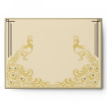 Peacock Elegance Art Deco Flair Wedding Envelope