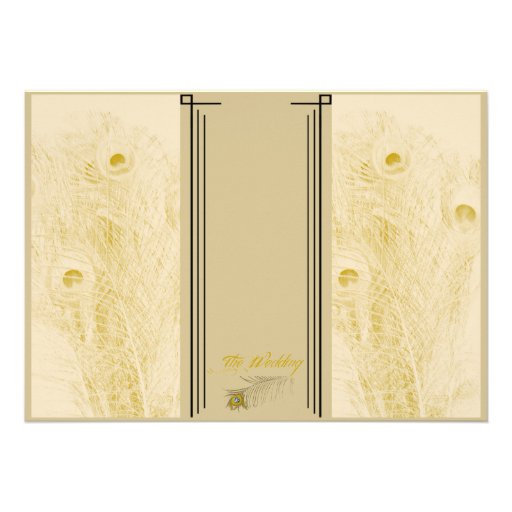 Peacock Elegance Art Deco Flair Wedding Invitation