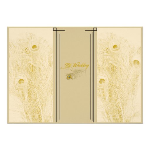 Peacock Elegance Art Deco Flair Wedding Invitation