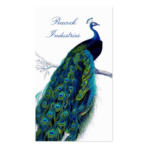 Peacock Elegant Professional Girly Business Card (front side)