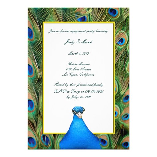 Peacock Engagement Party Invitation