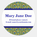 Peacock Ex Libris Personalized Library Labels Stickers