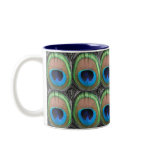 Peacock Eyes Tiled Mug