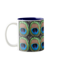 Peacock Eyes Tiled Mug