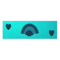 Peacock Fan with Hearts, Bookmark business cards by SeaAngel Peacock Fan with Hearts, Bookmark business cards