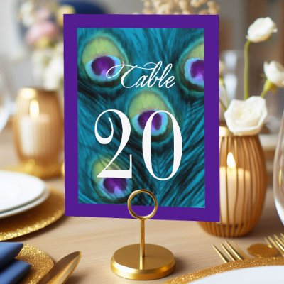 Peacock Fantasy Table Number Set 1111 Post Cards