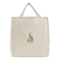 Peacock Fantasy Tote embroidered bags by Embroidery4U Peacock Fantasy Tote embroidered bags