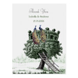 Peacock Fantasy Tree Thank You Card postcards