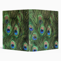 Peacock Feather 3 Ring Binders