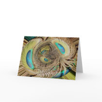 Peacock Feather Abstract #3 Note Card