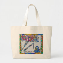 Peacock Feather and Flute - Hare Krishna Bag