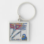 Peacock Feather and Flute - Hare Krishna Keychain