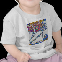 Peacock Feather and Flute - Hare Krishna t-shirts