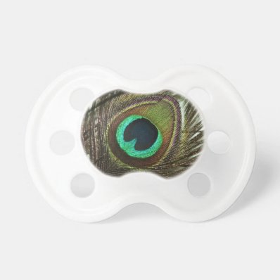 Peacock Feather Baby Pacifier