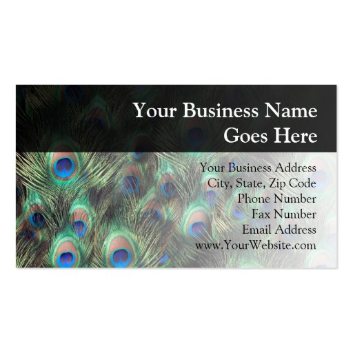 Peacock Feather Background Business Card