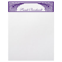 Peacock Feather Border Customizable Letterhead