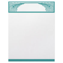 Peacock Feather  Border Customizable Letterhead