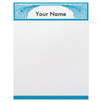 Peacock Feather  Border Customizable Customized Letterhead