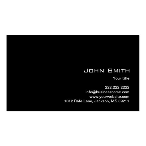 Peacock Feather business card (back side)