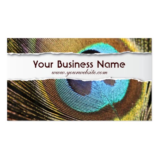 Peacock Feather business card (front side)