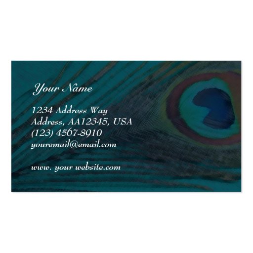 Peacock Feather Business Card (back side)