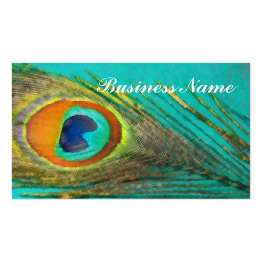 Peacock Feather Business Card (front side)