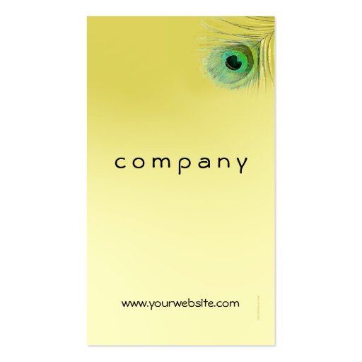 Peacock Feather Business Card Templates (back side)