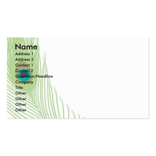 Peacock Feather Business Card Templates (front side)